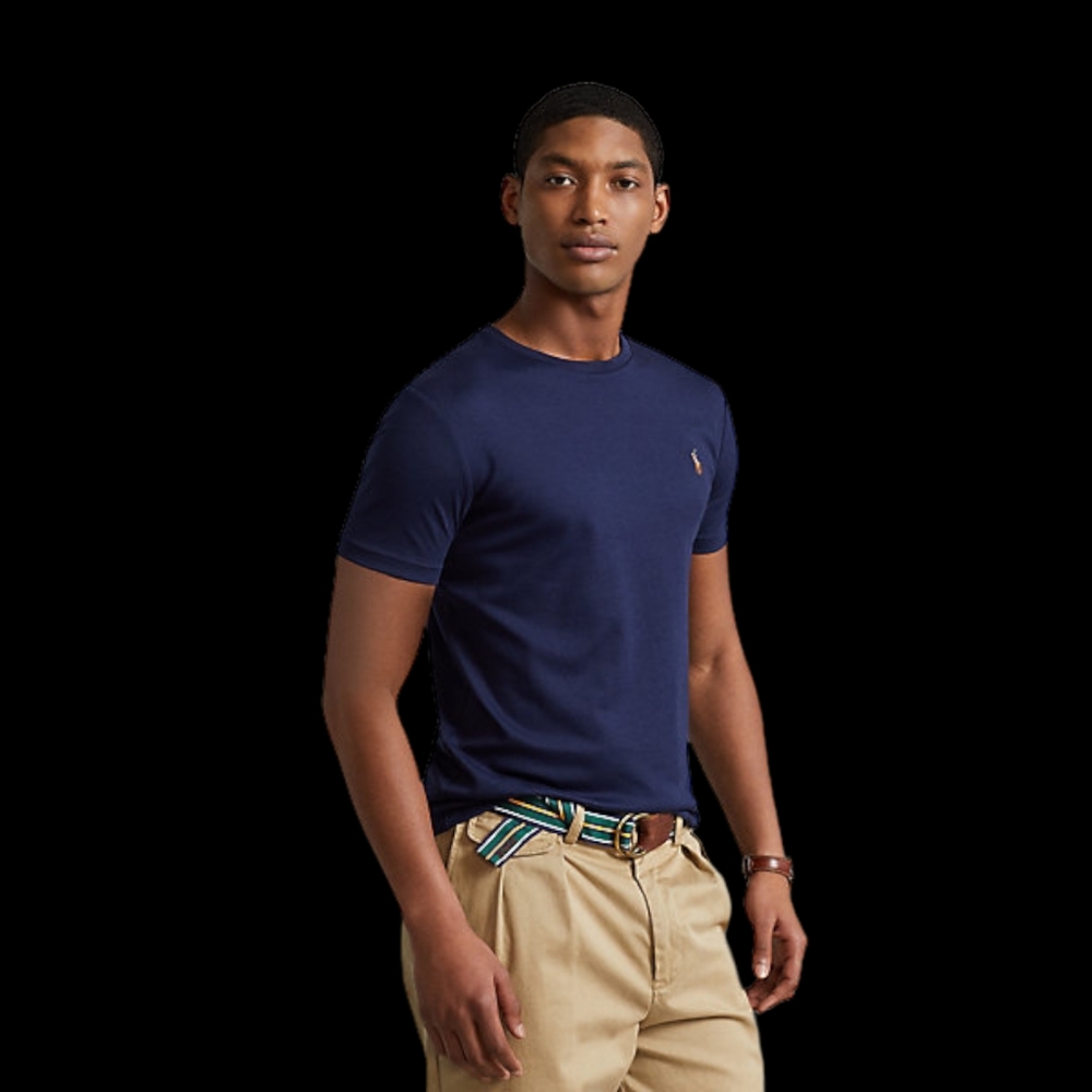 Dark blue polo crew neck shirt size medium